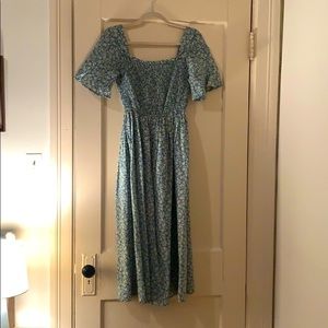 Green Floral Midi Dress